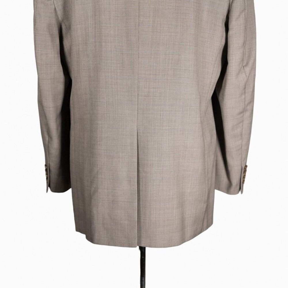 Ralph Lauren Mens Blazer Beige Plaid Wool 2 Button Lined Jacket Sport Coat 42L - Picture 9 of 9